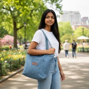 Denim Tote Bag, Denim Cotton, Large